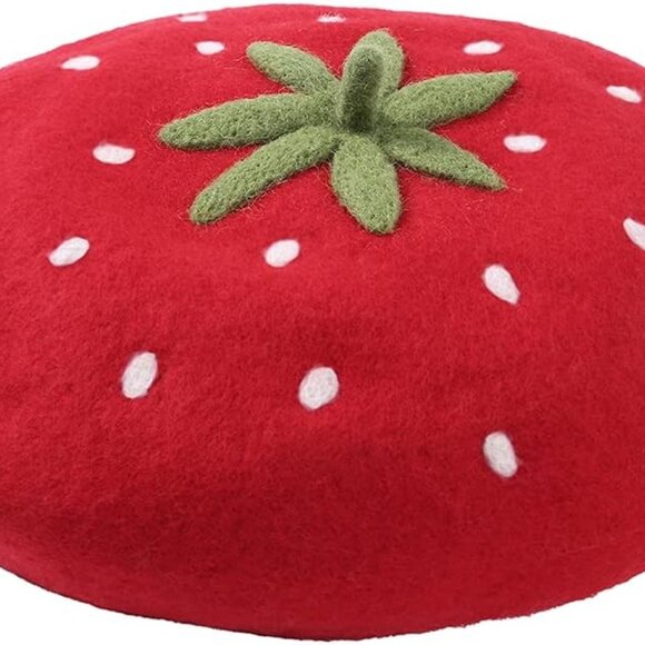 Accessories - Casual Wool Beret Hat Classic French Artist Beanies Handmade Cap for Women